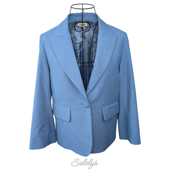 Zadig & Voltaire Valdy Strass Blue Crystal Embellished Back Blazer 36 Small - Picture 5 of 10